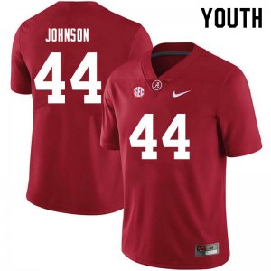 NCAA Youth Alabama Crimson Tide #44 Christian Johnson Stitched College 2021 Nike Authentic Crimson Football Jersey FI17U85FK